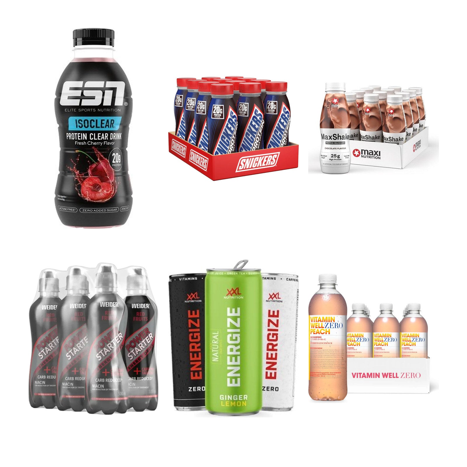 Drinks-Probierset: ESN Isoclear RTD + Snickers High + 4 weitere – alle enthaltenen Artikel