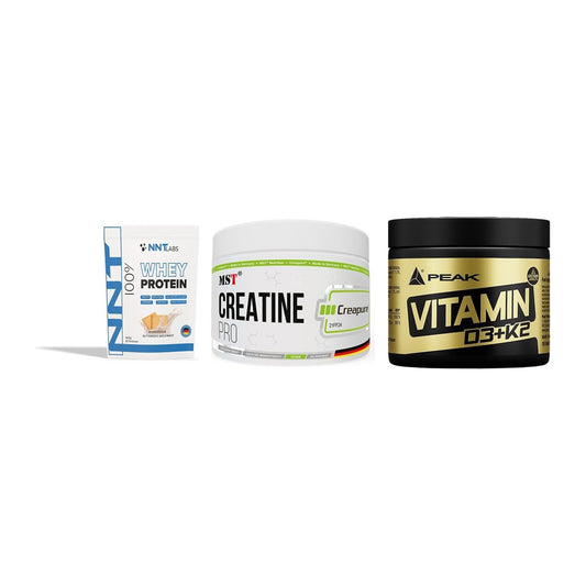 Einsteiger-Set: NNT Whey + MST Creatin Pro + Peak Vitamin – alle enthaltenen Artikel