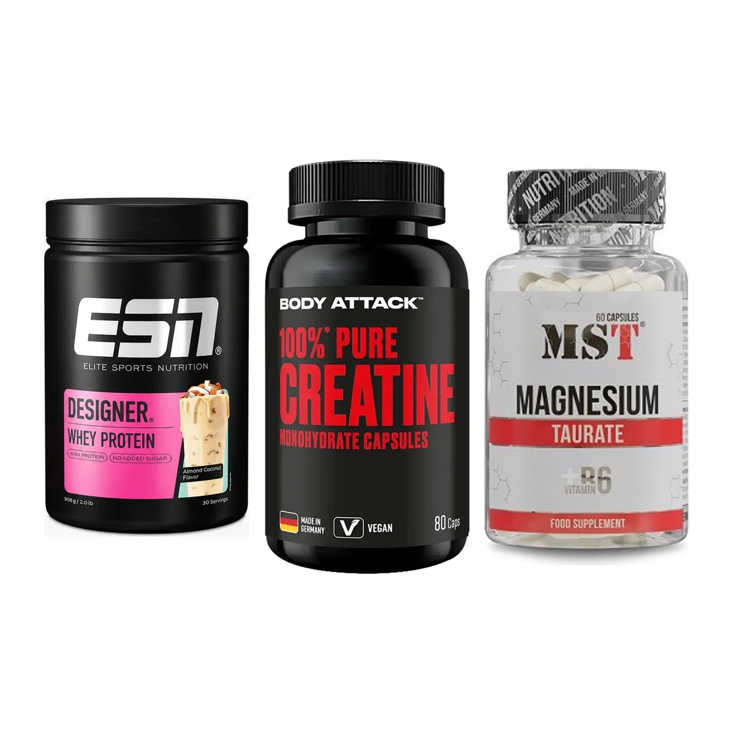Einsteiger-Set: ESN Designer + Body Attack 100% + MST Magnesium – alle enthaltenen Artikel