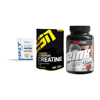 Einsteiger-Set: NNT Whey + ESN Ultrapure + Big Zone Zink – alle enthaltenen Artikel