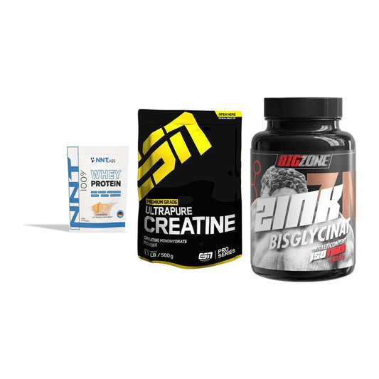 Einsteiger-Set: NNT Whey + ESN Ultrapure + Big Zone Zink – alle enthaltenen Artikel