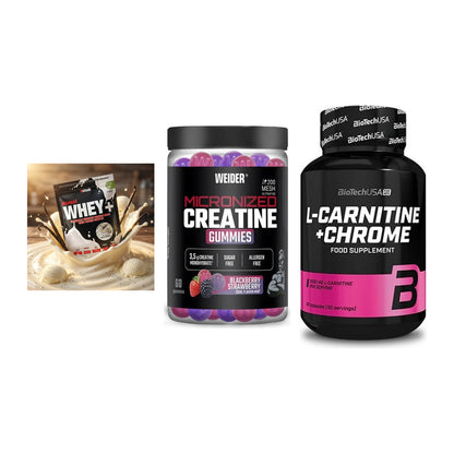 Einsteiger-Set: Sinob Honest + Weider Micronize + BioTech L-Carnit – alle enthaltenen Artikel