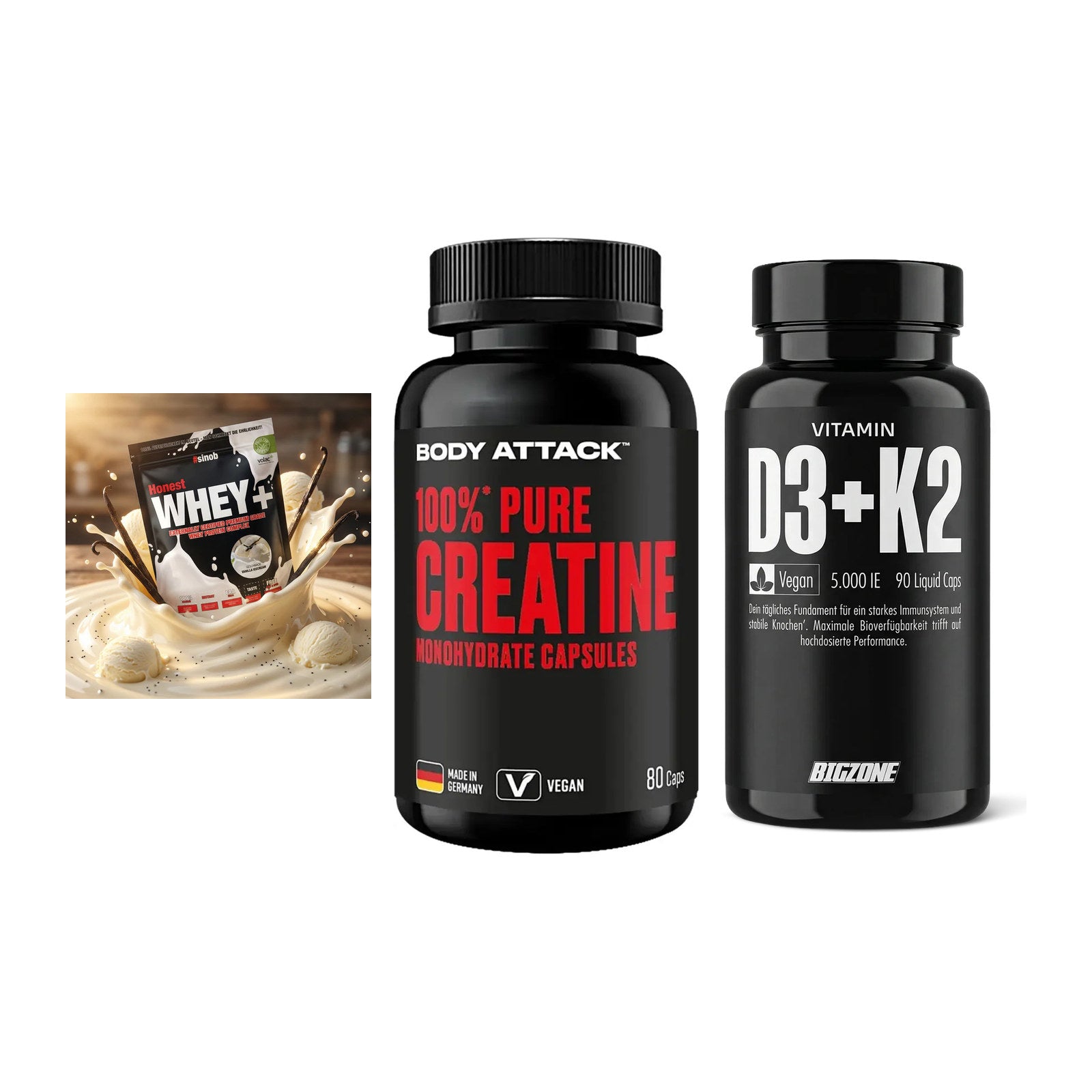 Einsteiger-Set: Sinob Honest + Body Attack 100% + Big Zone Vitamin – alle enthaltenen Artikel