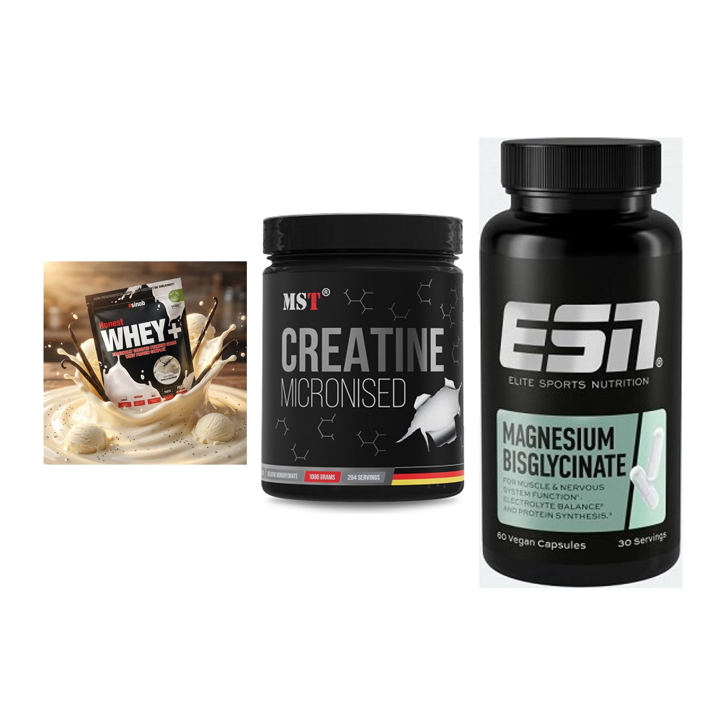 Einsteiger-Set: Sinob Honest + MST Creatin + ESN Magnesium – alle enthaltenen Artikel