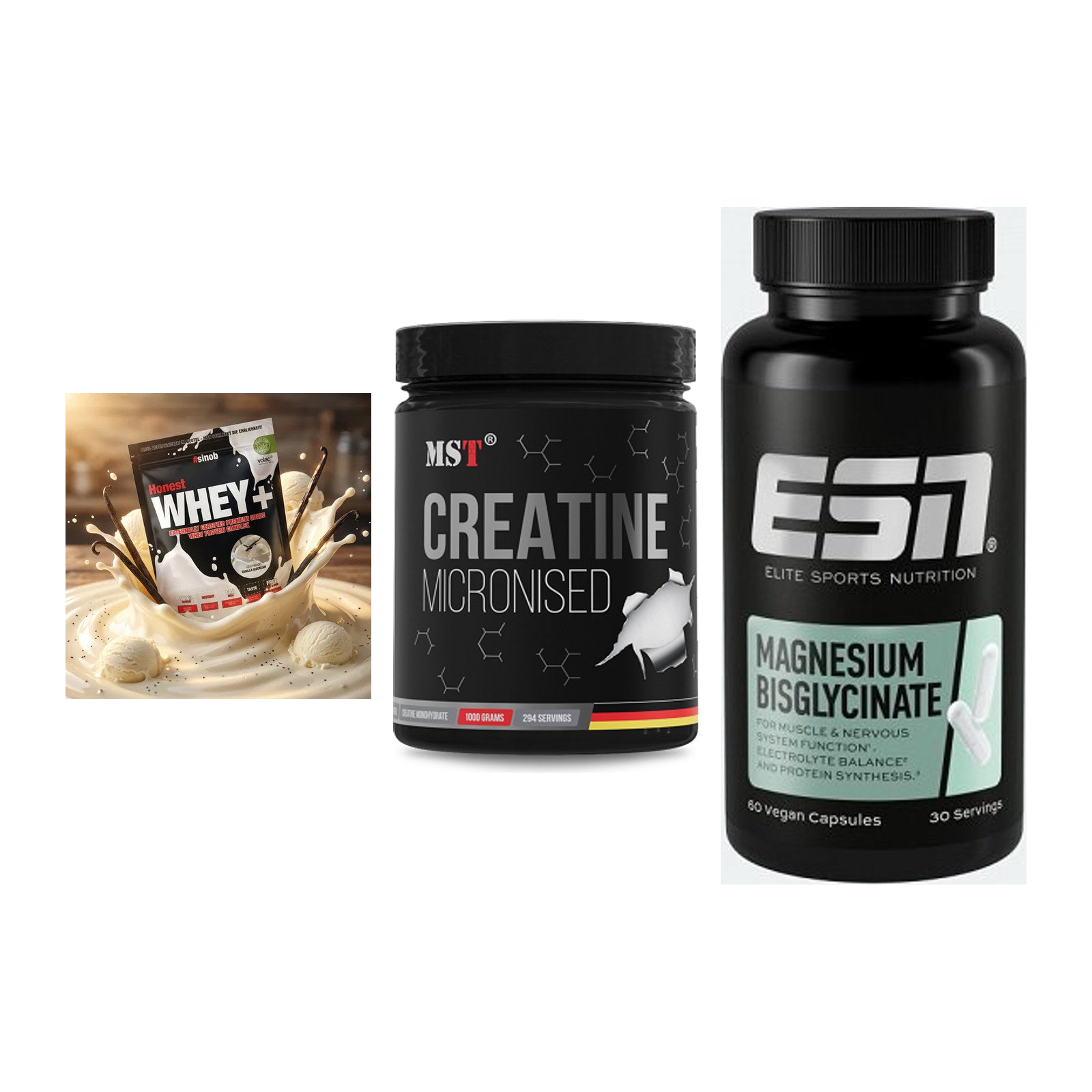 Einsteiger-Set: Sinob Honest + MST Creatin + ESN Magnesium – alle enthaltenen Artikel