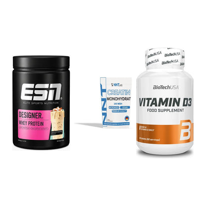 Einsteiger-Set: ESN Designer + NNT Creatin + BioTech Vitamin – alle enthaltenen Artikel