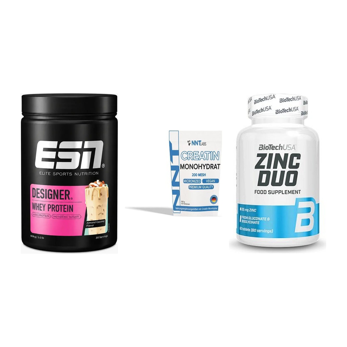 Einsteiger-Set: ESN Designer + NNT Creatin + BioTech Zinc Duo – alle enthaltenen Artikel