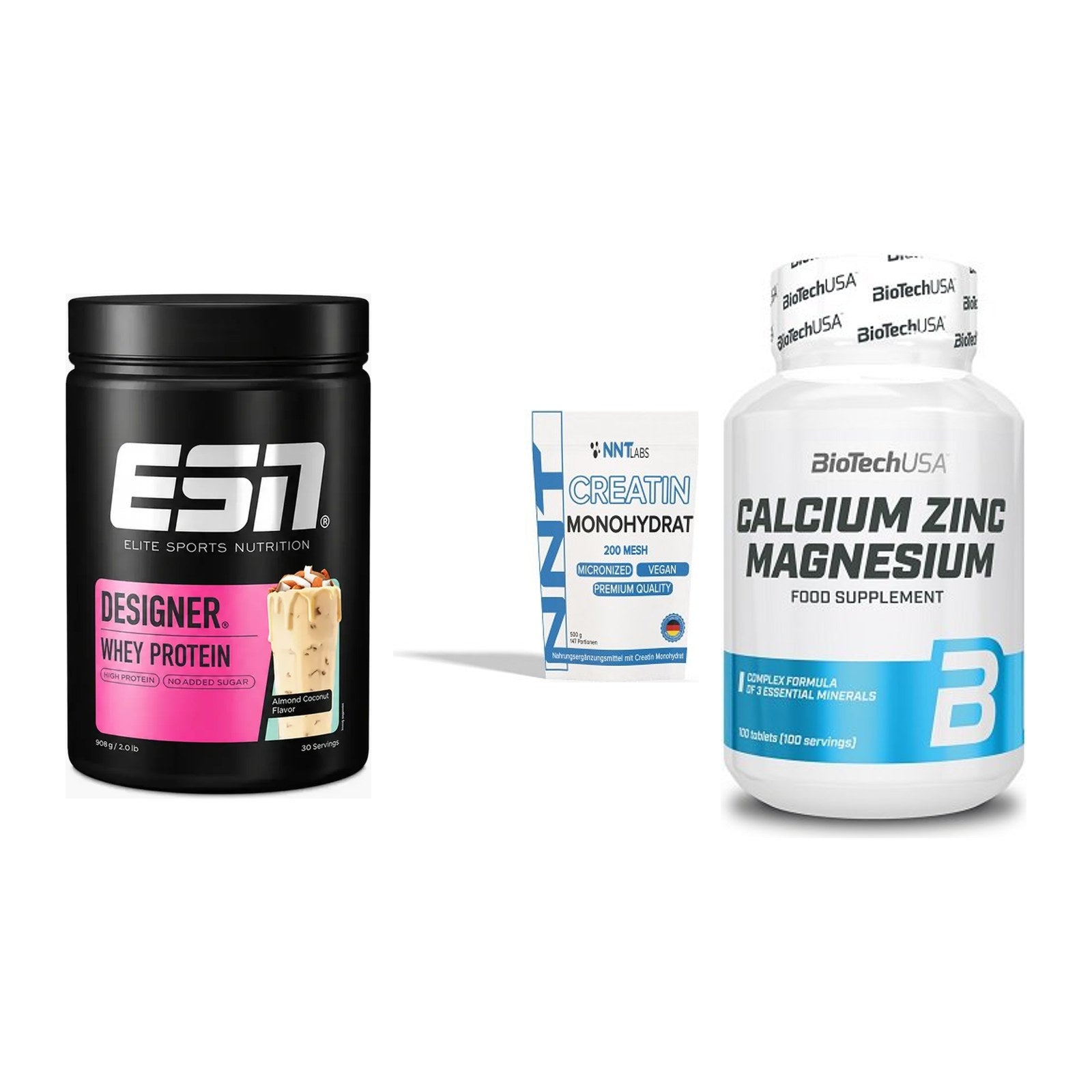 Einsteiger-Set: ESN Designer + NNT Creatin + BioTech Calcium – alle enthaltenen Artikel
