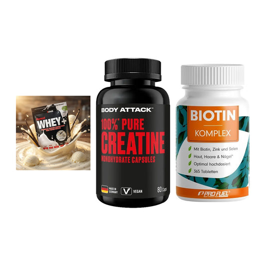 Einsteiger-Set: Sinob Honest + Body Attack 100% + ProFuel BIOTIN – alle enthaltenen Artikel