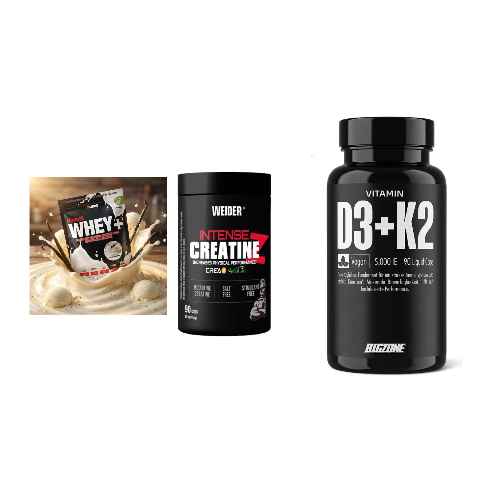 Einsteiger-Set: Sinob Honest + Weider Intense + Big Zone Vitamin – alle enthaltenen Artikel