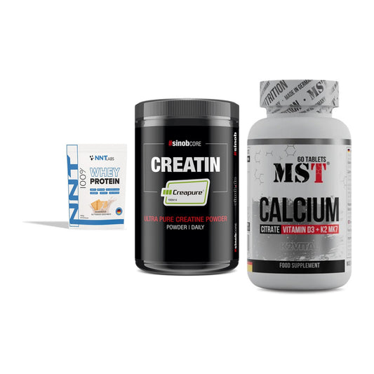 Einsteiger-Set: NNT Whey + Sinob Creatin + MST Calcium – alle enthaltenen Artikel
