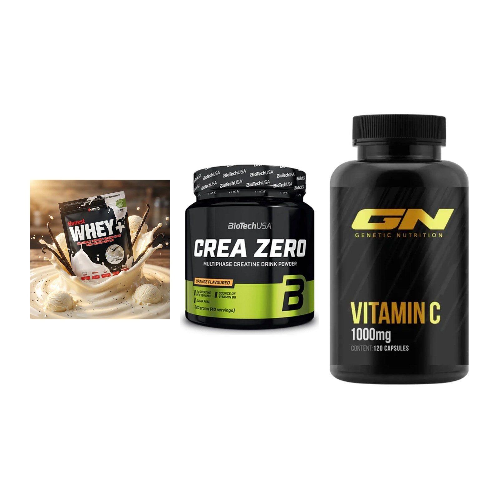 Einsteiger-Set: Sinob Honest + BioTech Crea + GN Vitamin C – alle enthaltenen Artikel
