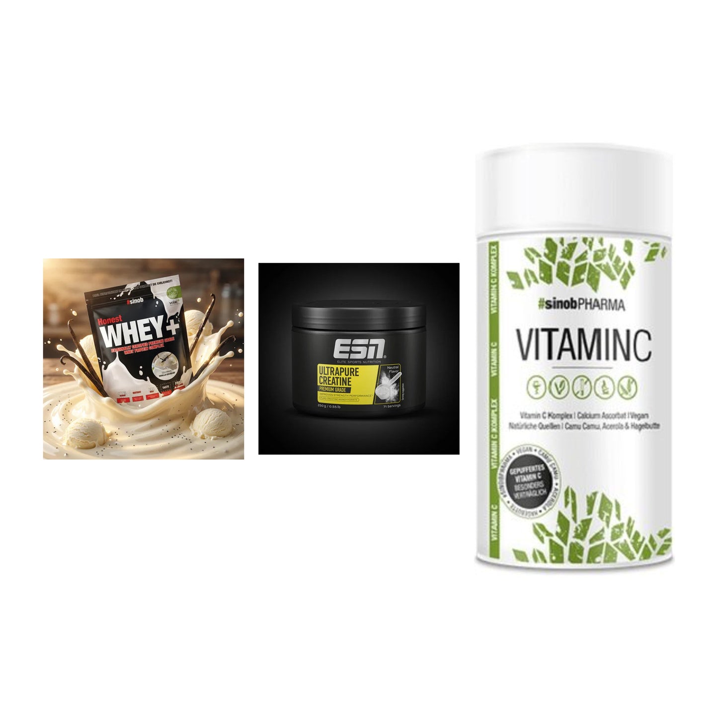 Einsteiger-Set: Sinob Honest + ESN Ultrapure + Sinob Vitamin C – alle enthaltenen Artikel