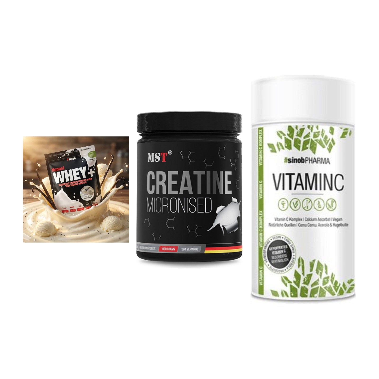 Einsteiger-Set: Sinob Honest + MST Creatin + Sinob Vitamin C – alle enthaltenen Artikel