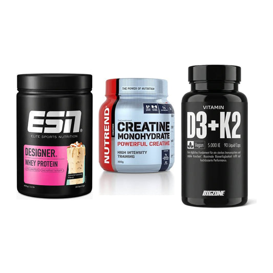 Einsteiger-Set: ESN Designer + Nutrend Creatine + Big Zone Vitamin – alle enthaltenen Artikel
