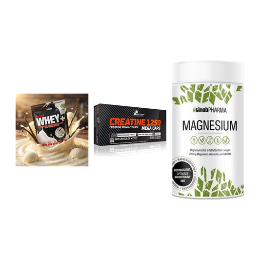 Einsteiger-Set: Sinob Honest + Olimp Creatine + Sinob Magnesium – alle enthaltenen Artikel