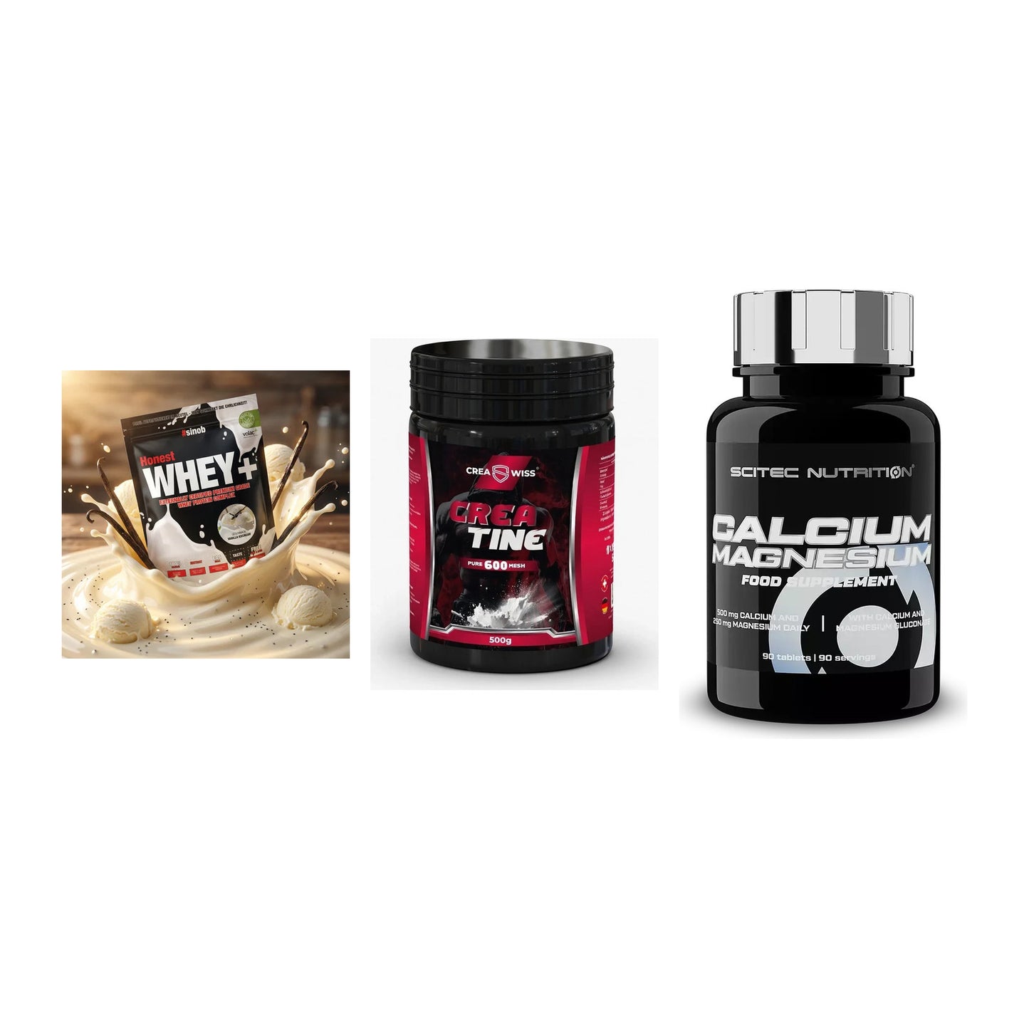Einsteiger-Set: Sinob Honest + CREASWISS + Scitec Calcium – alle enthaltenen Artikel