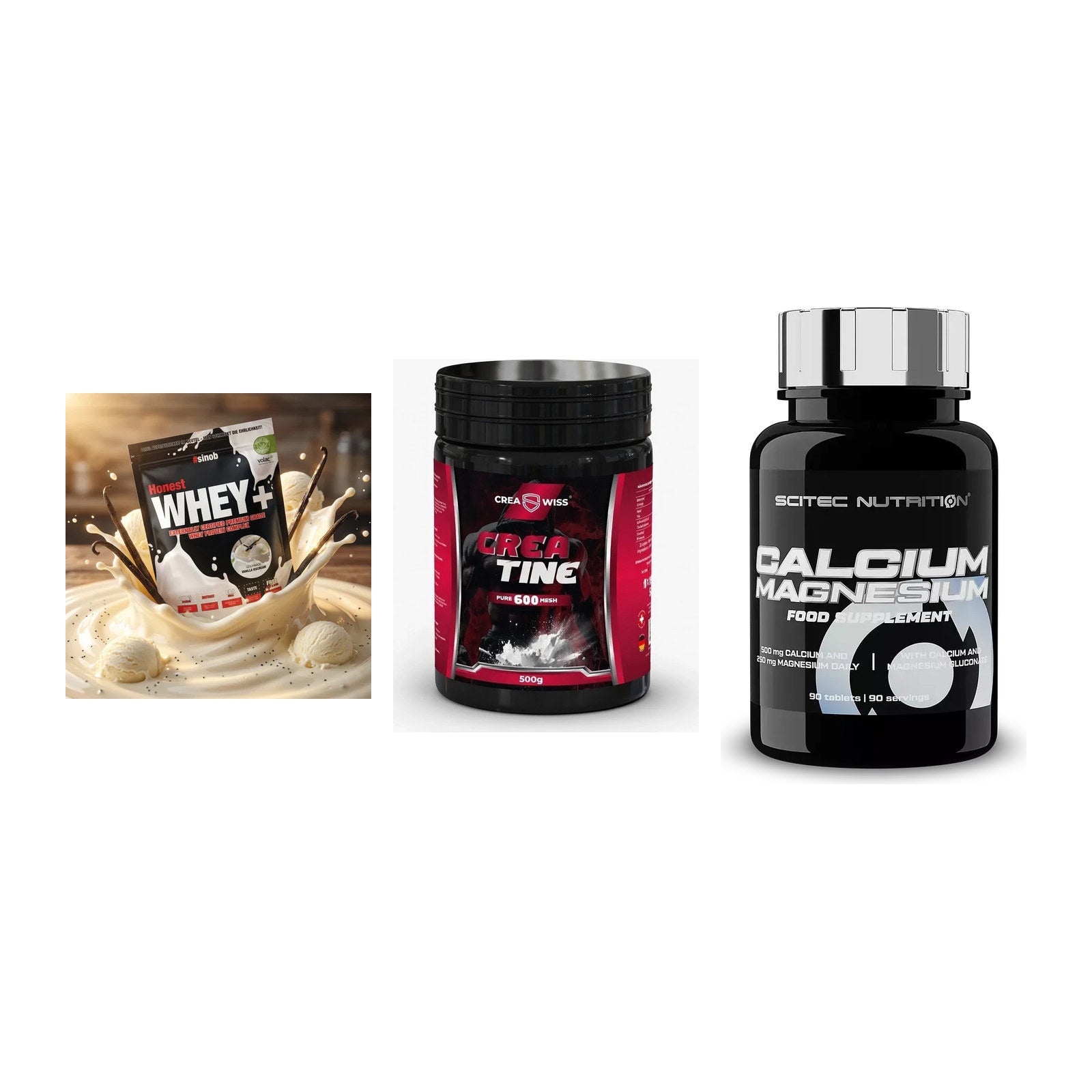 Einsteiger-Set: Sinob Honest + CREASWISS + Scitec Calcium – alle enthaltenen Artikel
