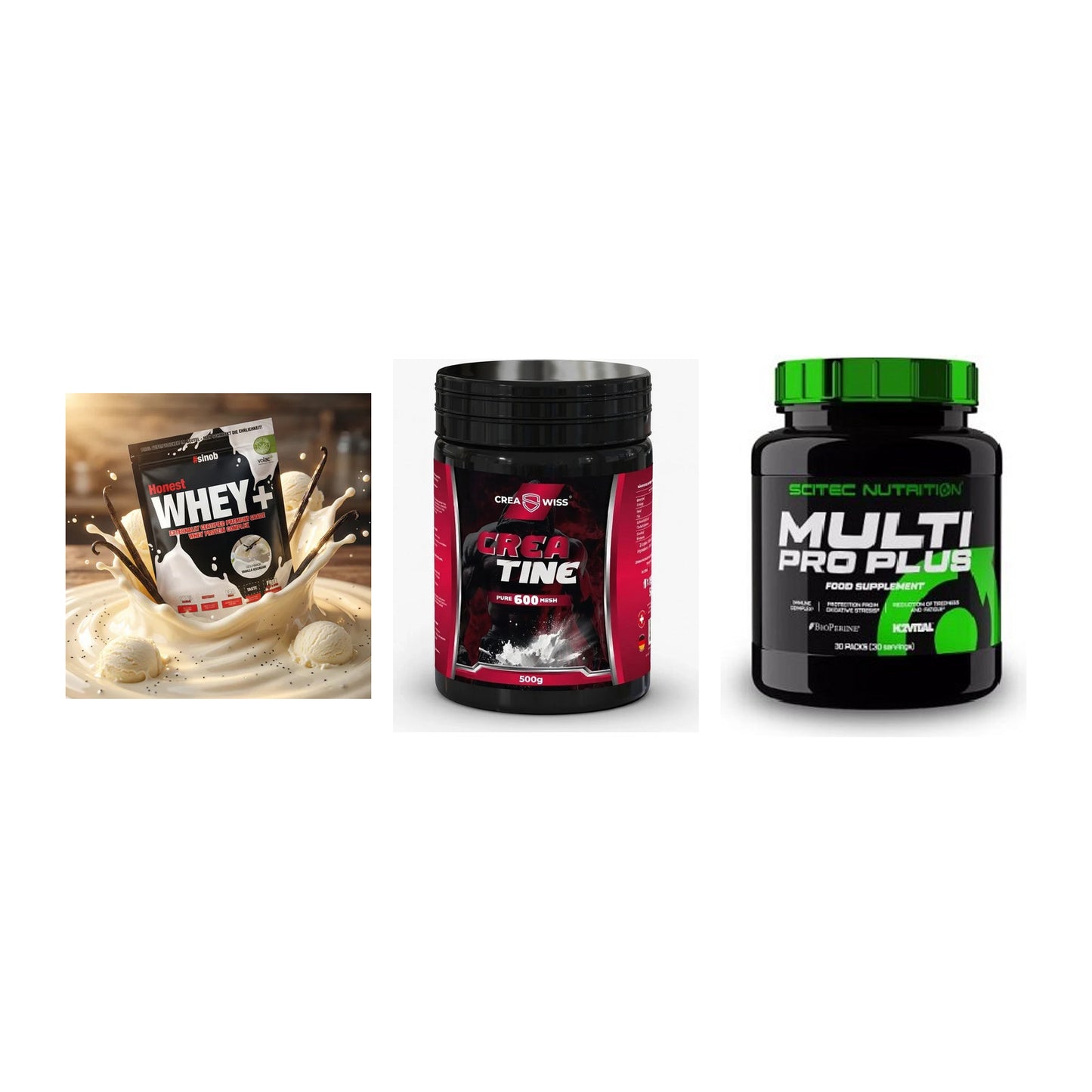 Einsteiger-Set: Sinob Honest + CREASWISS + Scitec Multi Pro – alle enthaltenen Artikel