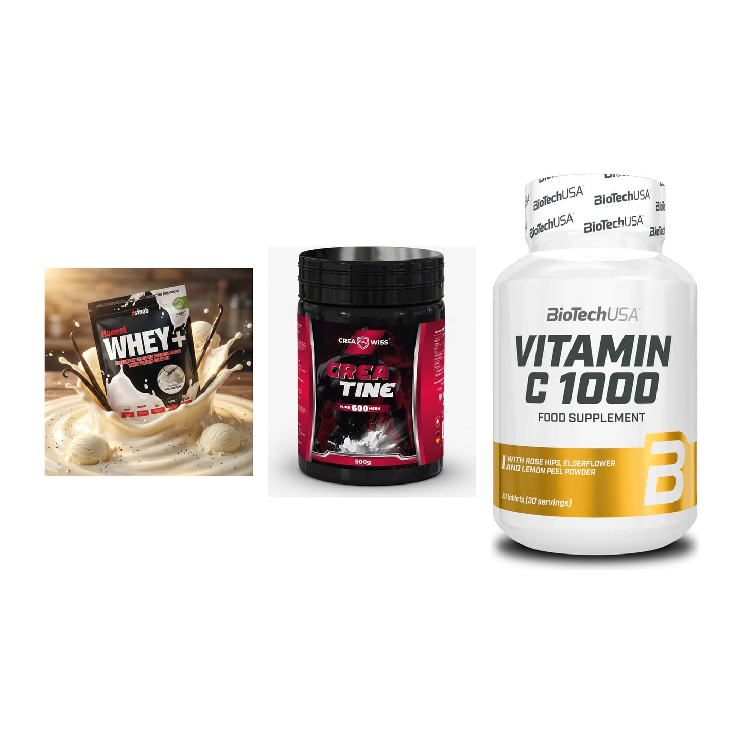 Einsteiger-Set: Sinob Honest + CREASWISS + BioTech Vitamin – alle enthaltenen Artikel