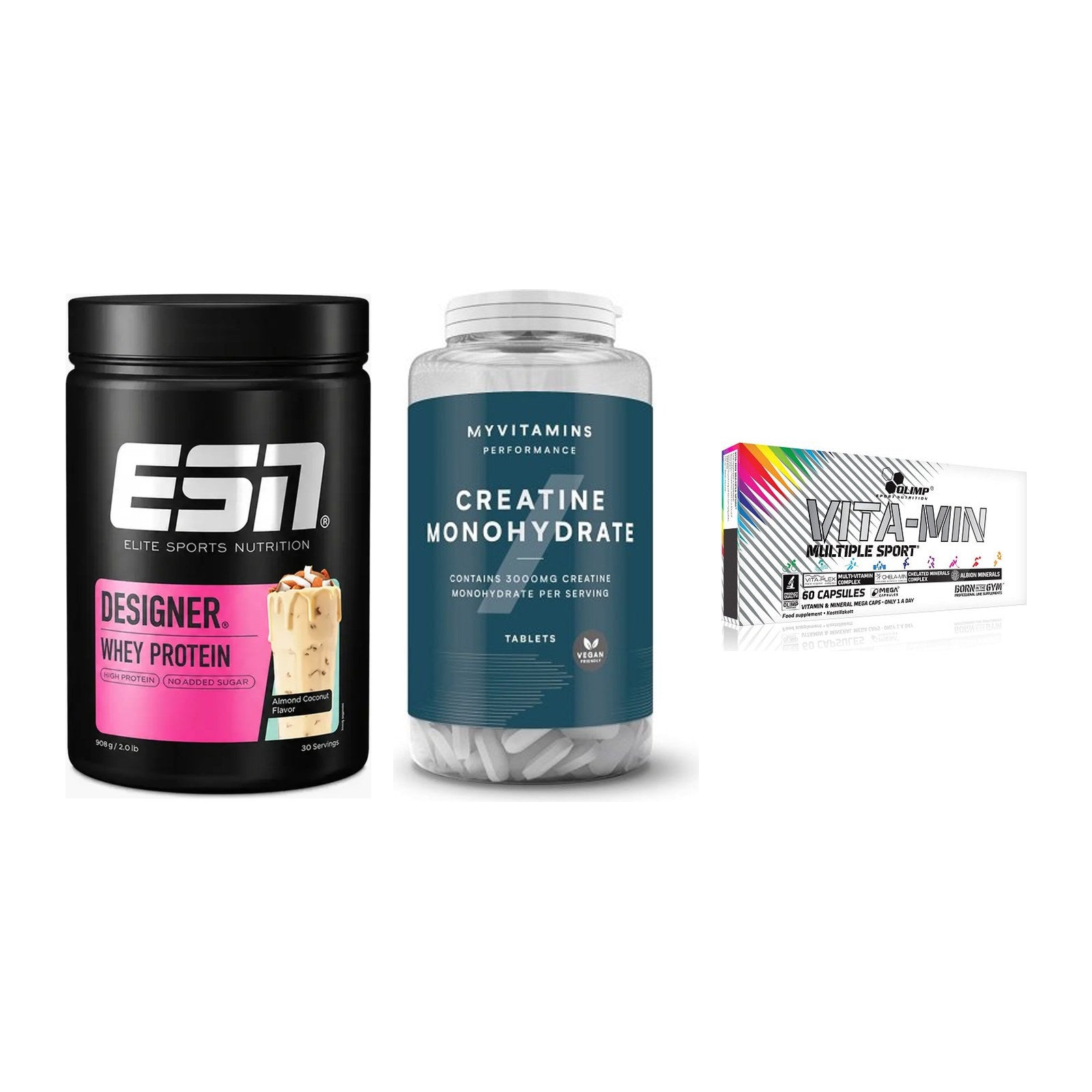 Einsteiger-Set: ESN Designer + MyProtein + Olimp Vita-Min – alle enthaltenen Artikel