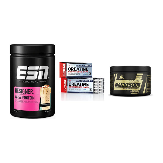 Einsteiger-Set: ESN Designer + Nutrend Creatine + Peak Magnesium – alle enthaltenen Artikel