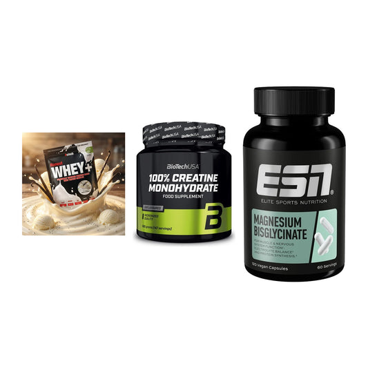 Einsteiger-Set: Sinob Honest + BioTech Creatine + ESN Magnesium – alle enthaltenen Artikel