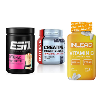 Einsteiger-Set: ESN Designer + Nutrend Creatine + INLEAD Vitamin C – alle enthaltenen Artikel