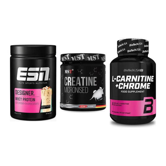 Einsteiger-Set: ESN Designer + MST Creatin + BioTech L-Carnit – alle enthaltenen Artikel