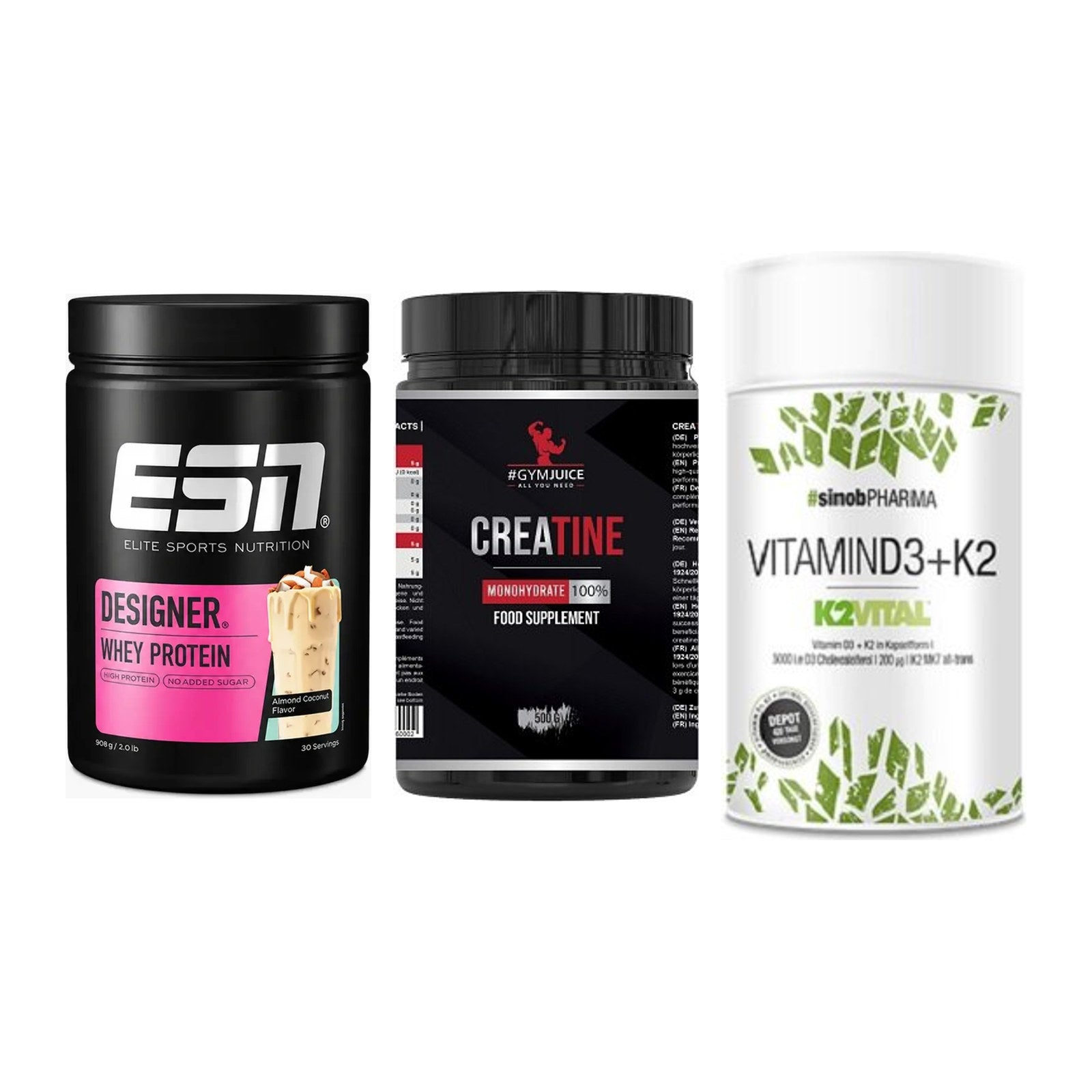Einsteiger-Set: ESN Designer + #GYMJUICE + Sinob Vitamin D3 – alle enthaltenen Artikel