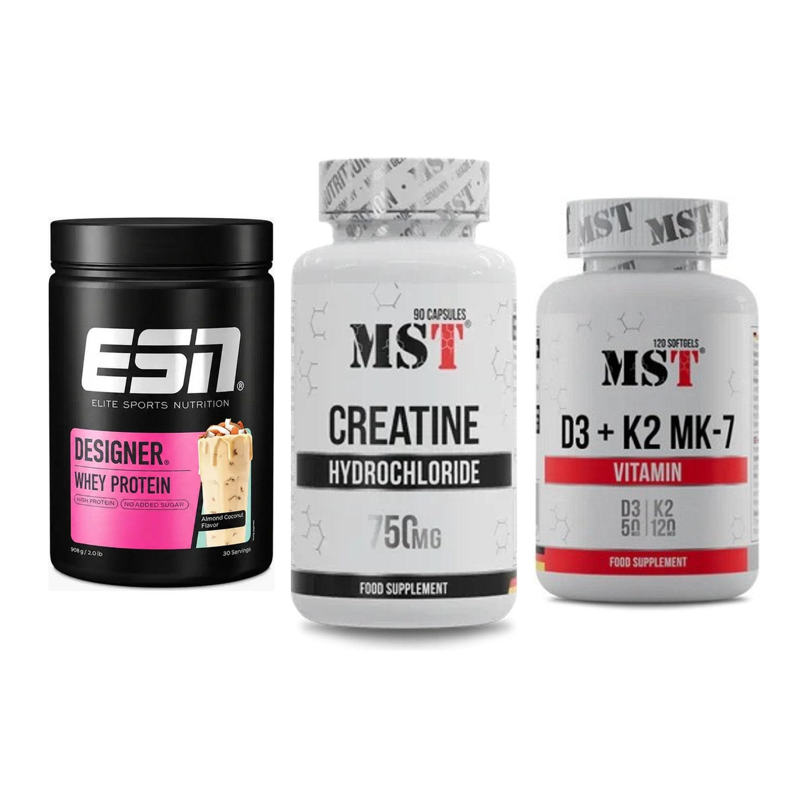 Einsteiger-Set: ESN Designer + MST Creatin HCL + MST Vitamin D3 – alle enthaltenen Artikel