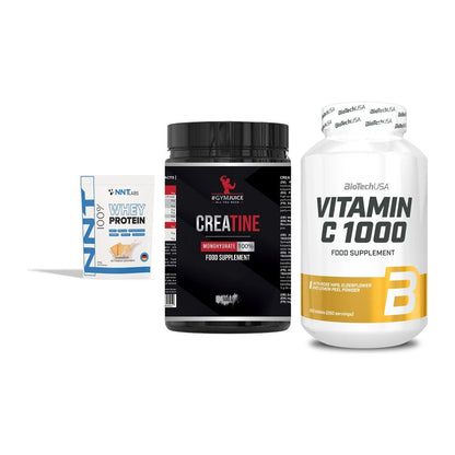 Einsteiger-Set: NNT Whey + #GYMJUICE + BioTech Vitamin – alle enthaltenen Artikel