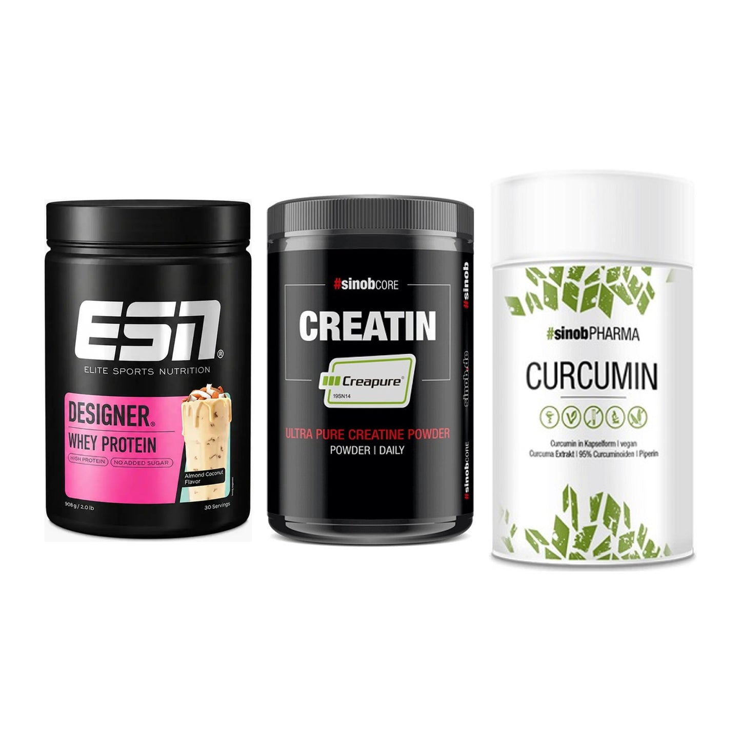 Einsteiger-Set: ESN Designer + Sinob Creatin + Sinob Curcumin – alle enthaltenen Artikel