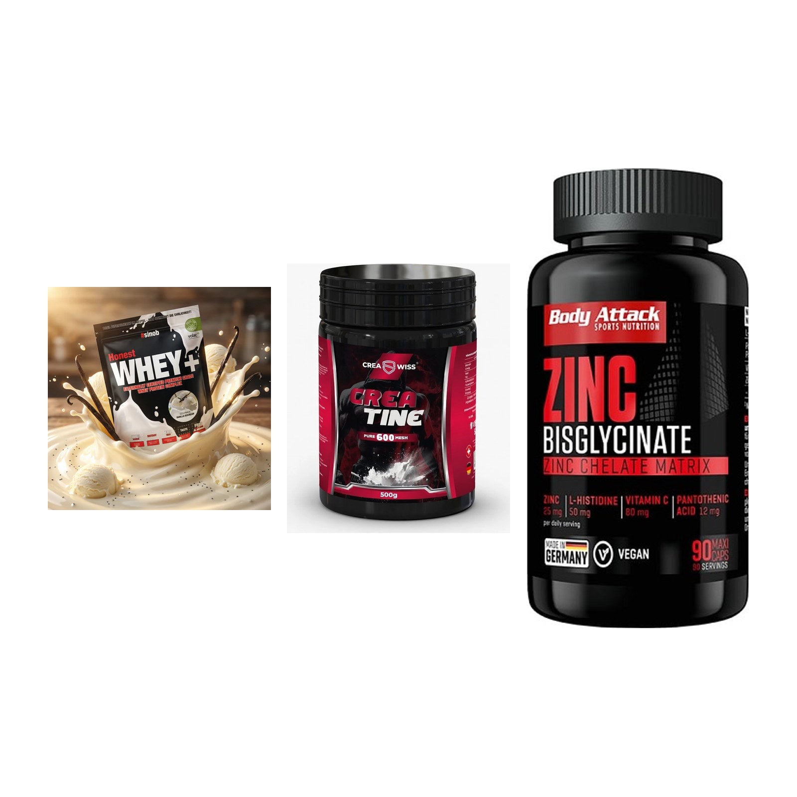 Einsteiger-Set: Sinob Honest + CREASWISS + Body Attack Zink – alle enthaltenen Artikel