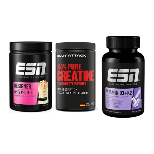 Einsteiger-Set: ESN Designer + Body Attack 100% + ESN Vitamin D3 – alle enthaltenen Artikel