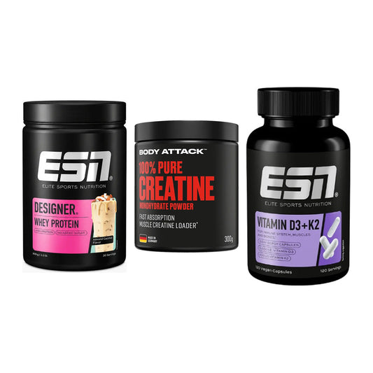 Einsteiger-Set: ESN Designer + Body Attack 100% + ESN Vitamin D3 – alle enthaltenen Artikel