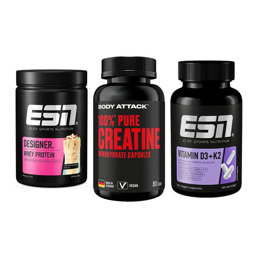 Einsteiger-Set: ESN Designer + Body Attack 100% + ESN Vitamin D3 – alle enthaltenen Artikel