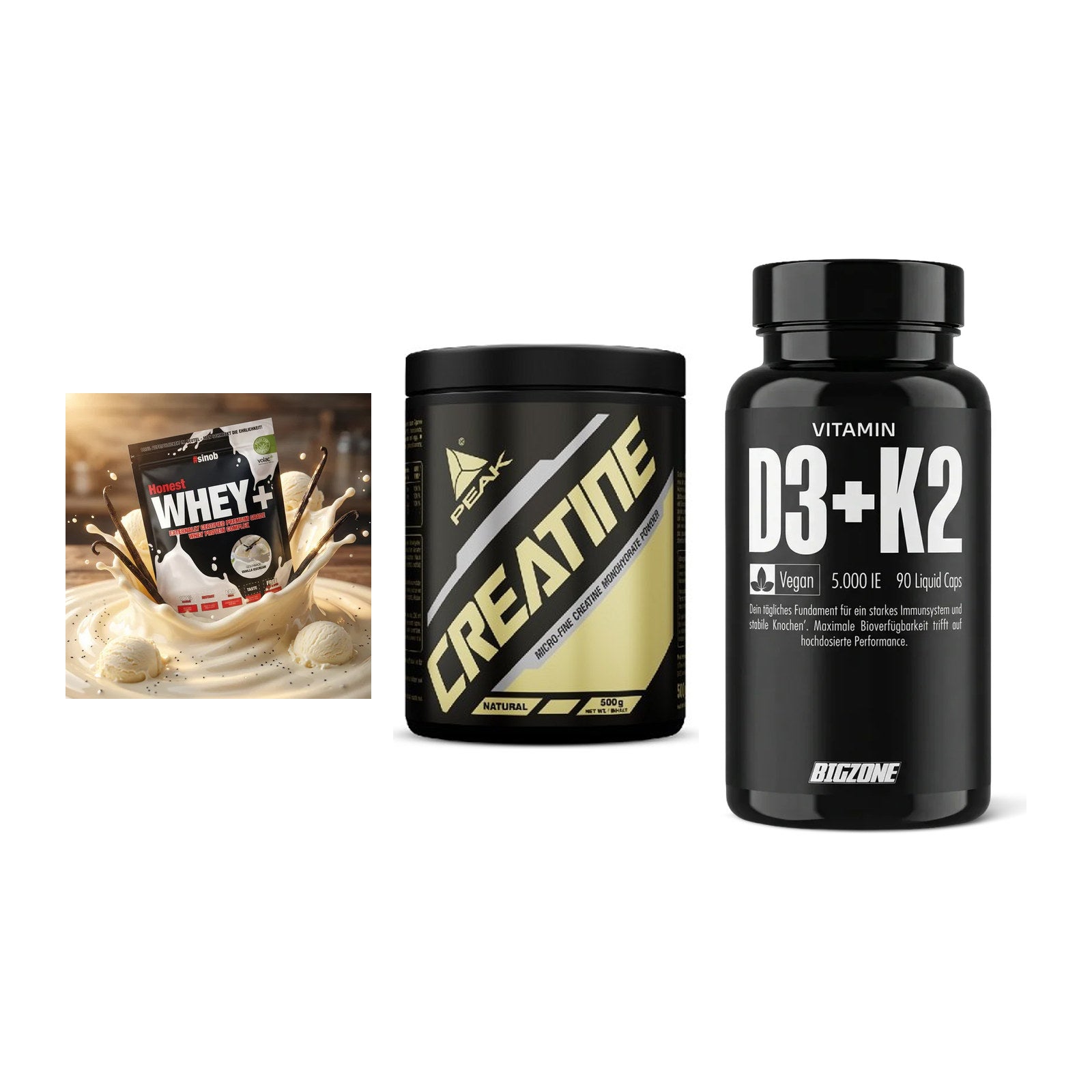 Einsteiger-Set: Sinob Honest + Peak Creatin + Big Zone Vitamin – alle enthaltenen Artikel