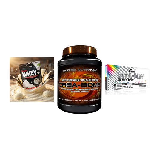 Einsteiger-Set: Sinob Honest + Scitec Crea-Bomb + Olimp Vita-Min – alle enthaltenen Artikel