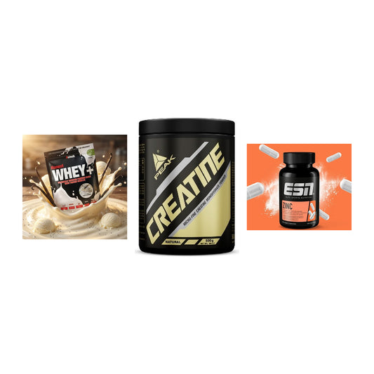 Einsteiger-Set: Sinob Honest Whey+ + Peak Creatin Powder + ESN Zinc – alle enthaltenen Artikel