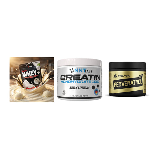 Einsteiger-Set: Sinob Honest + NNT Creatin 1000 + Peak Resveratrol – alle enthaltenen Artikel