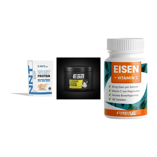 Einsteiger-Set: NNT Whey + ESN Ultrapure + ProFuel EISEN – alle enthaltenen Artikel