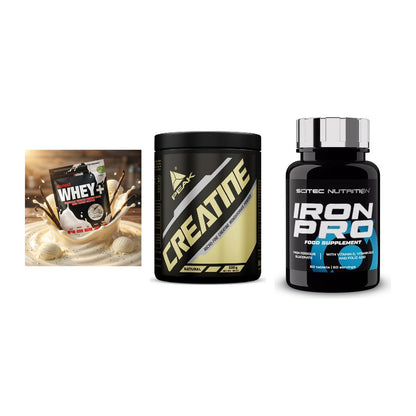 Einsteiger-Set: Sinob Honest + Peak Creatin + Scitec Iron Pro – alle enthaltenen Artikel