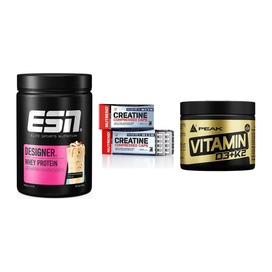 Einsteiger-Set: ESN Designer + Nutrend Creatine + Peak Vitamin – alle enthaltenen Artikel
