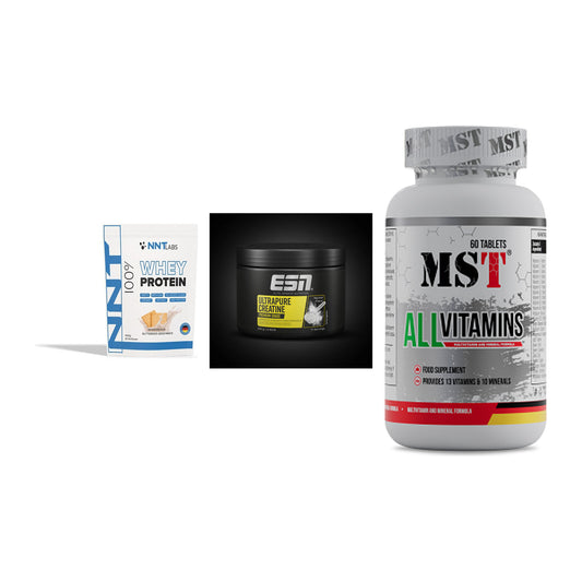 Einsteiger-Set: NNT Whey + ESN Ultrapure + MST All Vitamins – alle enthaltenen Artikel