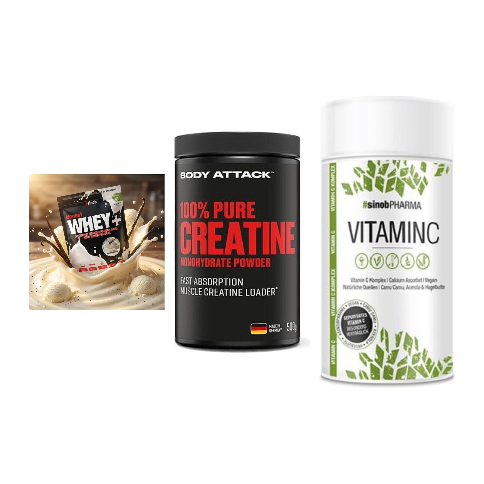 Einsteiger-Set: Sinob Honest + Body Attack 100% + Sinob Vitamin C – alle enthaltenen Artikel