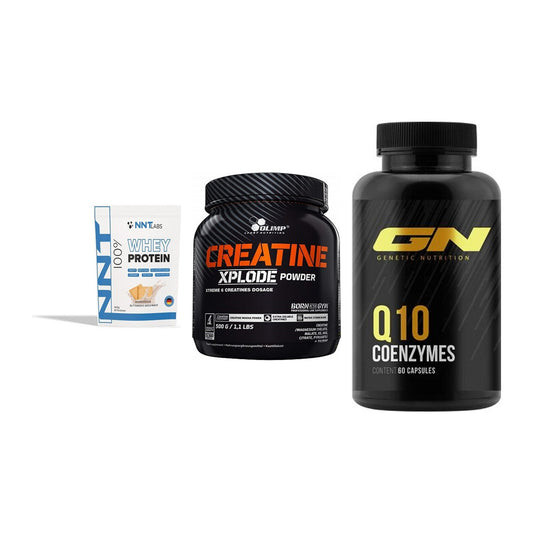 Einsteiger-Set: NNT Whey + Olimp Creatine + GN Q10 Health – alle enthaltenen Artikel