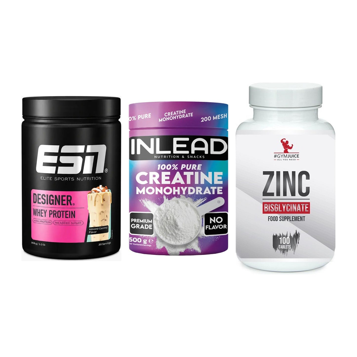 Einsteiger-Set: ESN Designer + INLEAD Creatine + #GYMJUICE ZINC – alle enthaltenen Artikel