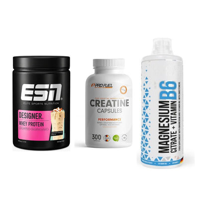 Einsteiger-Set: ESN Designer + ProFuel Creatine + MST Magnesium B6 – alle enthaltenen Artikel