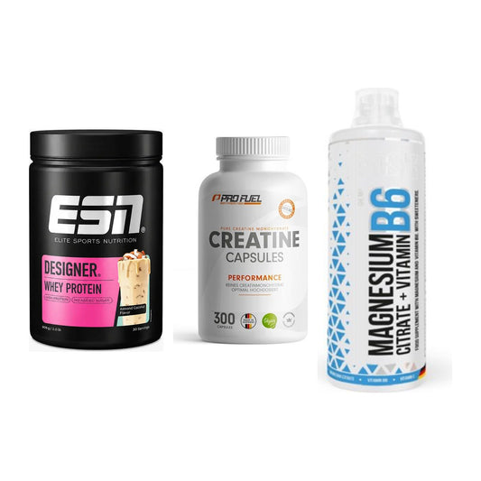 Einsteiger-Set: ESN Designer + ProFuel Creatine + MST Magnesium B6 – alle enthaltenen Artikel